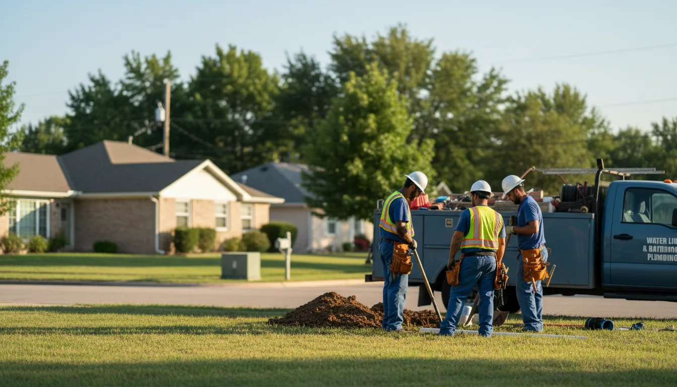 Residential water line and bathroom plumbing service in Cross Plains, IN